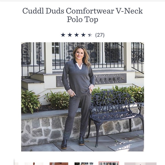 Cuddl Duds long sleeve color block polo - Picture 7 of 9